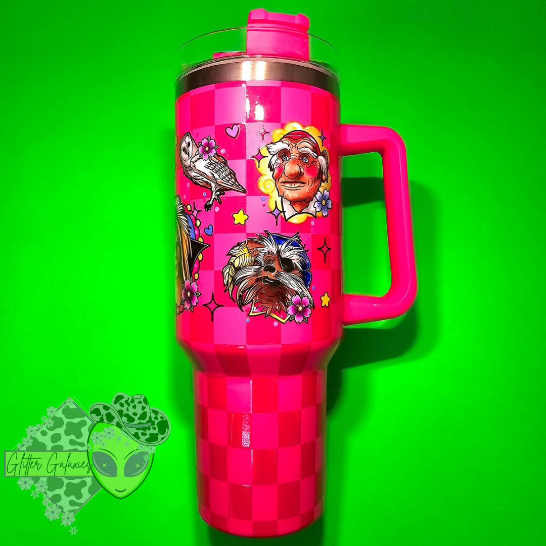 Labyrinth Pink Checkered 40oz Tumbler