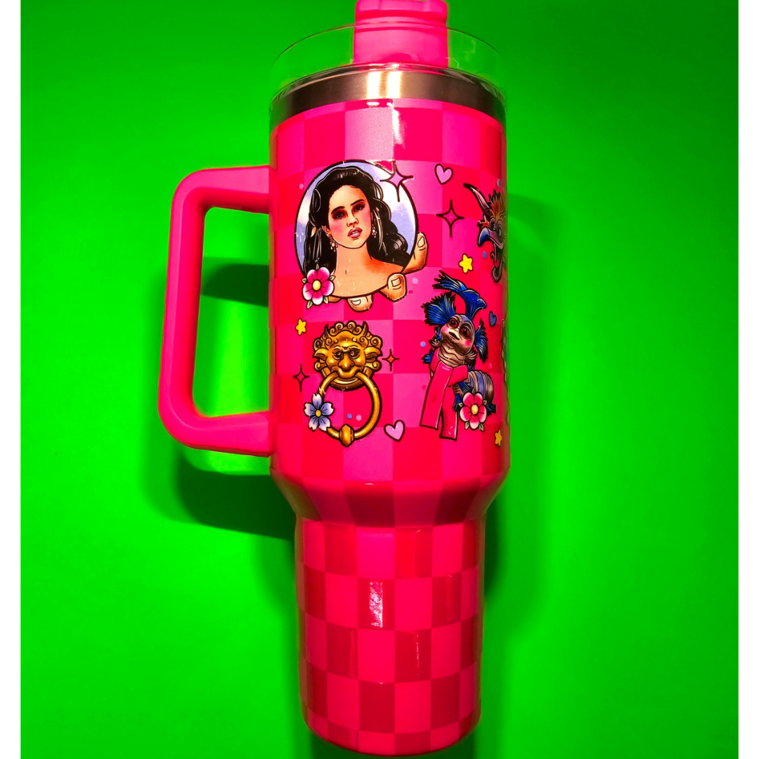 Labyrinth Pink Checkered 40oz Tumbler