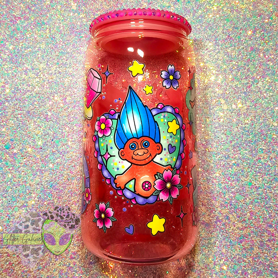 90's Pink Pearl Lid Glass