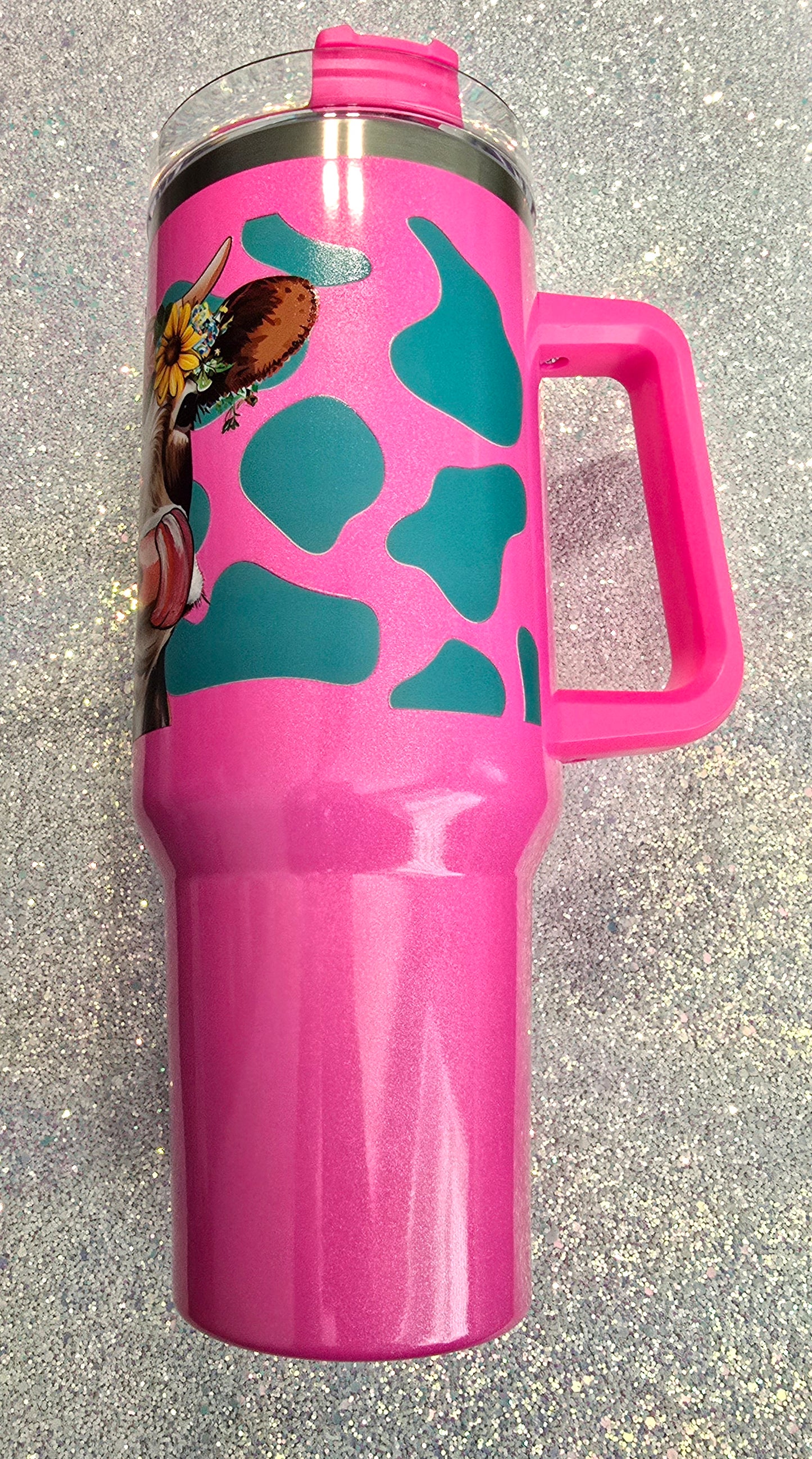 Floral Cow 40oz Tumbler