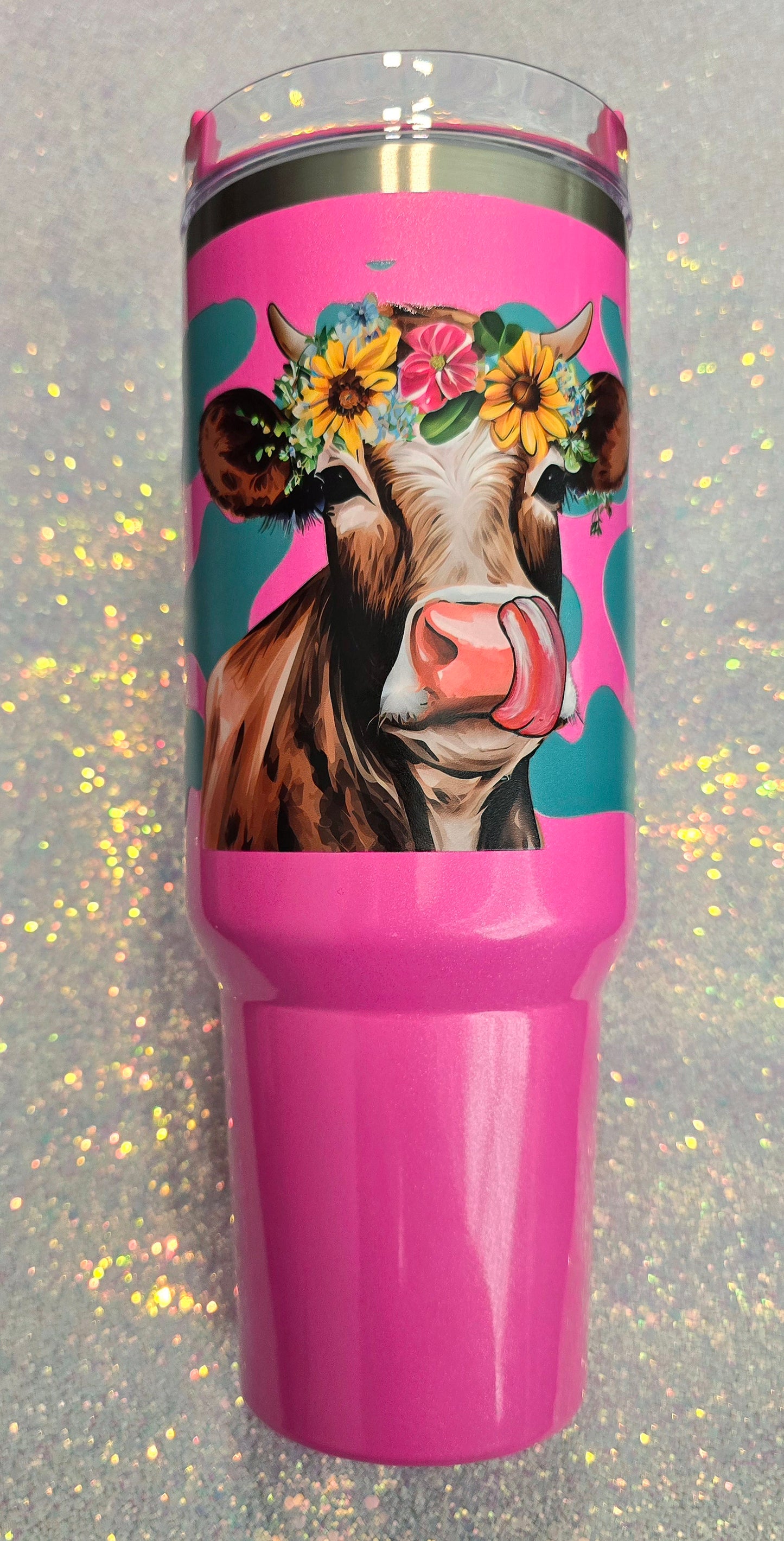 Floral Cow 40oz Tumbler