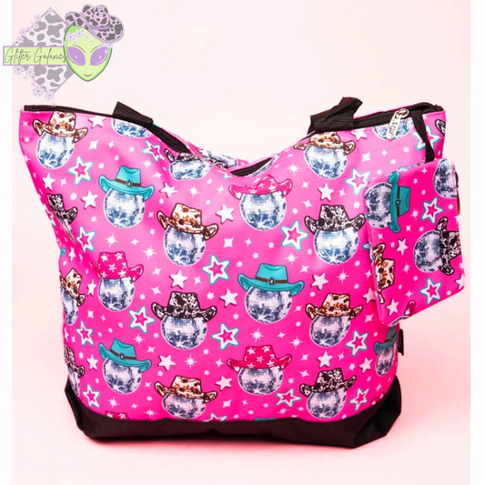 Disco Zip Top Tote with Coin Purse