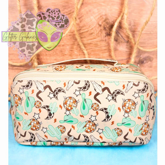 Western Disco Expandable Makeup Bag