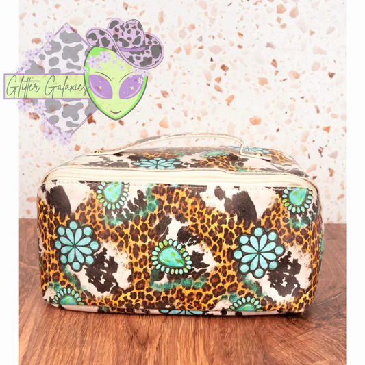 Wild Turquoise Expandable Makeup Bag