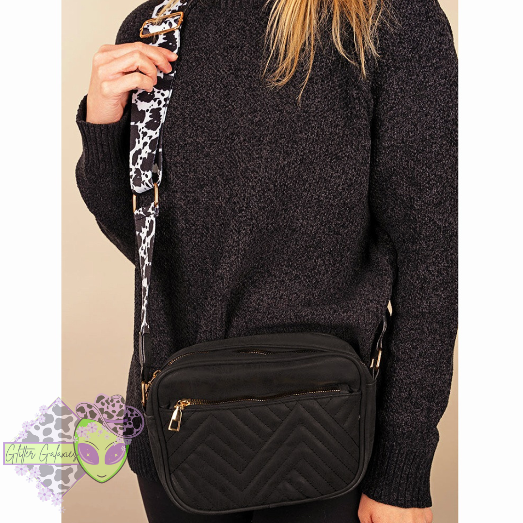 Cowprint Guitar Strap Crossbody